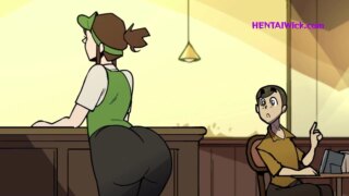 Tombul Barista MILF Dev Emziren Memelerle – 3D Çizgi Parodi HQ